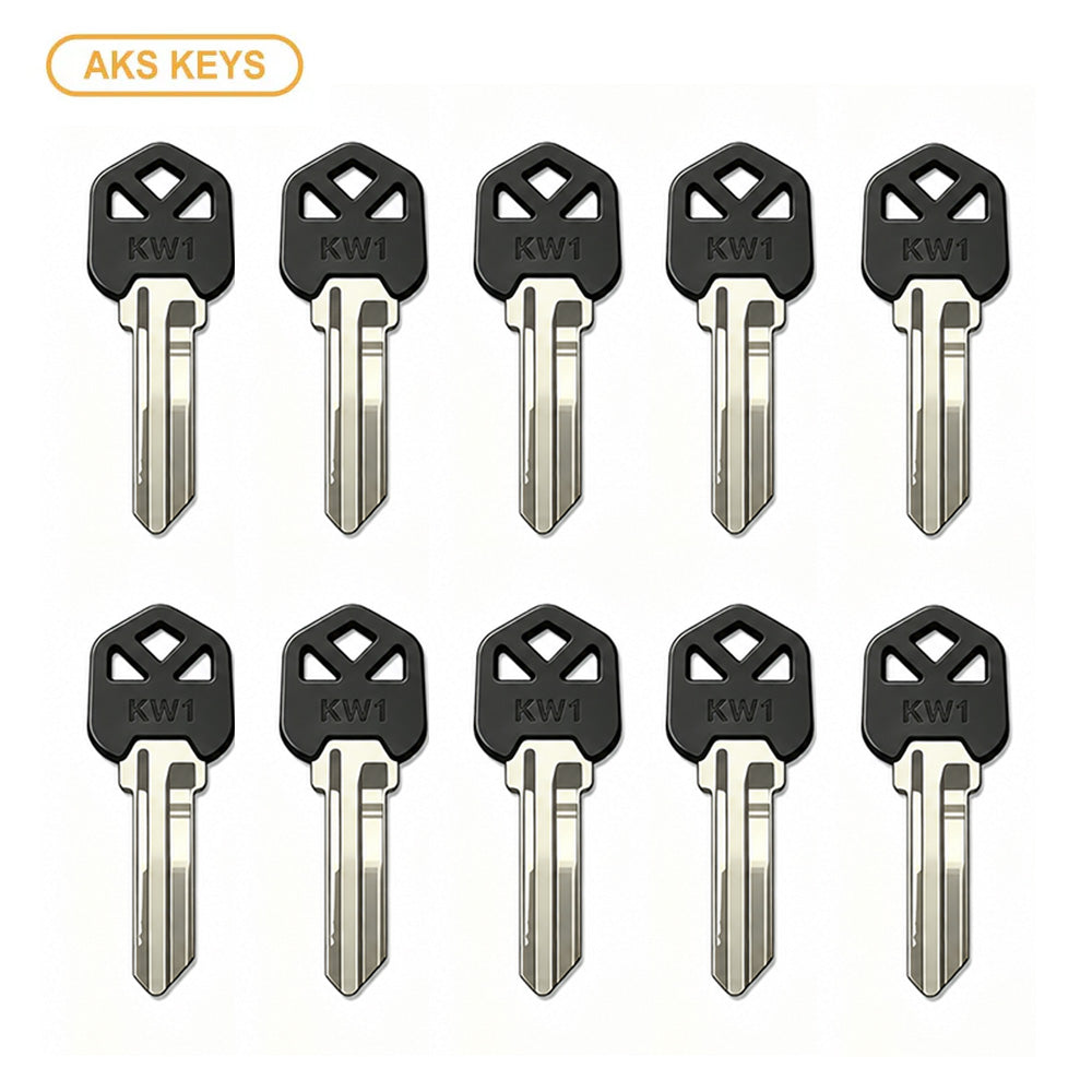 AKS KEYS KW1 Brass Key Blank with Plastic Head (10 Pack)