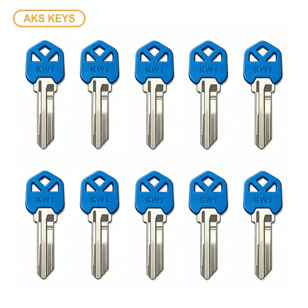 AKS KEYS KW1 Brass Key Blank with Plastic Head (10 Pack)