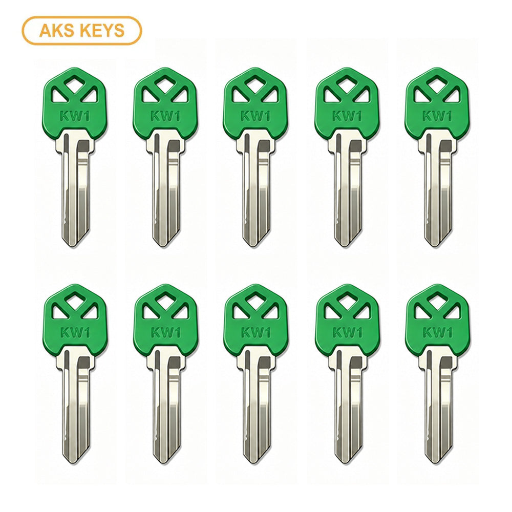 AKS KEYS KW1 Brass Key Blank with Plastic Head (10 Pack)