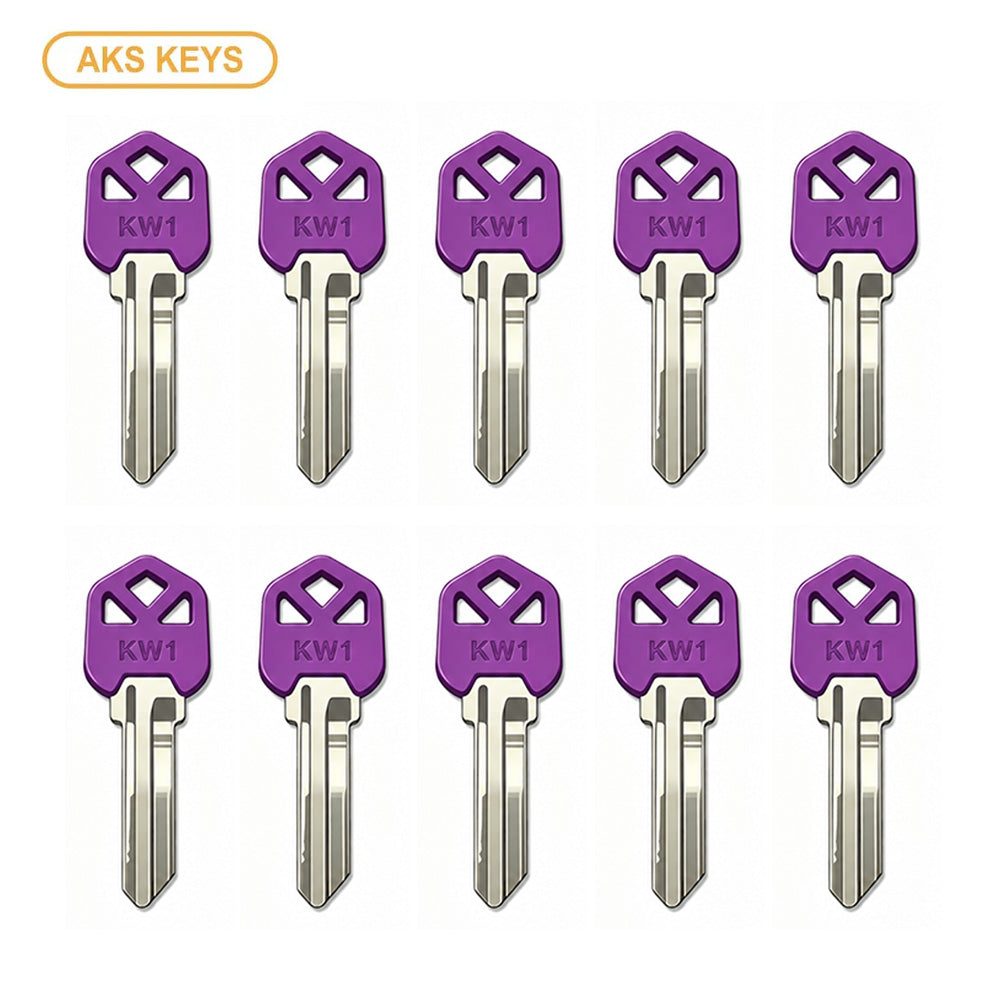 AKS KEYS KW1 Brass Key Blank with Plastic Head (10 Pack)