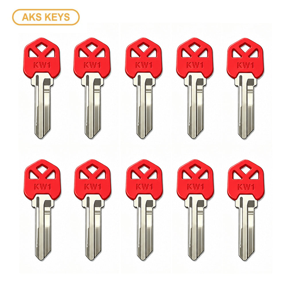 AKS KEYS KW1 Brass Key Blank with Plastic Head (10 Pack)