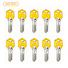 AKS KEYS KW1 Brass Key Blank with Plastic Head (10 Pack)