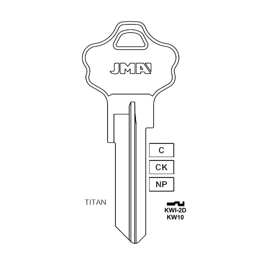 A1176ST Kwikset Commercial & Residencial Key Blank - KW10 / KWI-2D