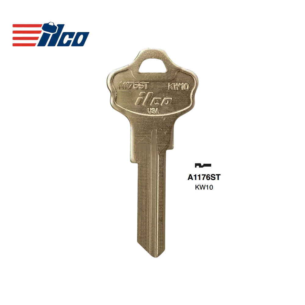 A1176ST Kwikset Commercial & Residencial Key Blank - Brass - KWI-2D / KW10
