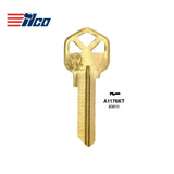 KW10 Small Bow - Brass Finish Key Blank - KWI-5DE / KW11 BR