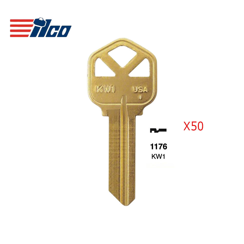 Brass Finish Key Blank - KWI-1KE / KW1 BR (Pack of 50)
