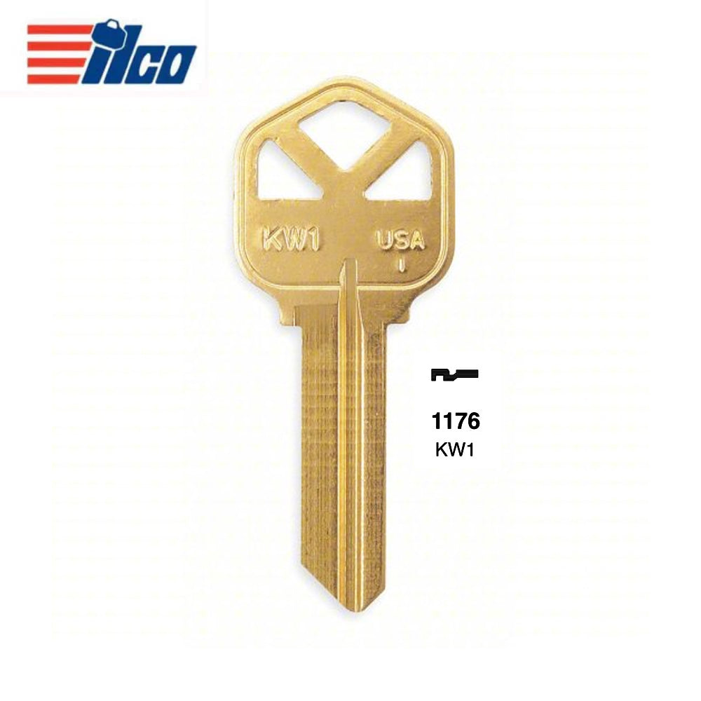 Kw10 Key Brass Finish Key Blank - KWI-1KE / KW1 BR (Pack of 250)