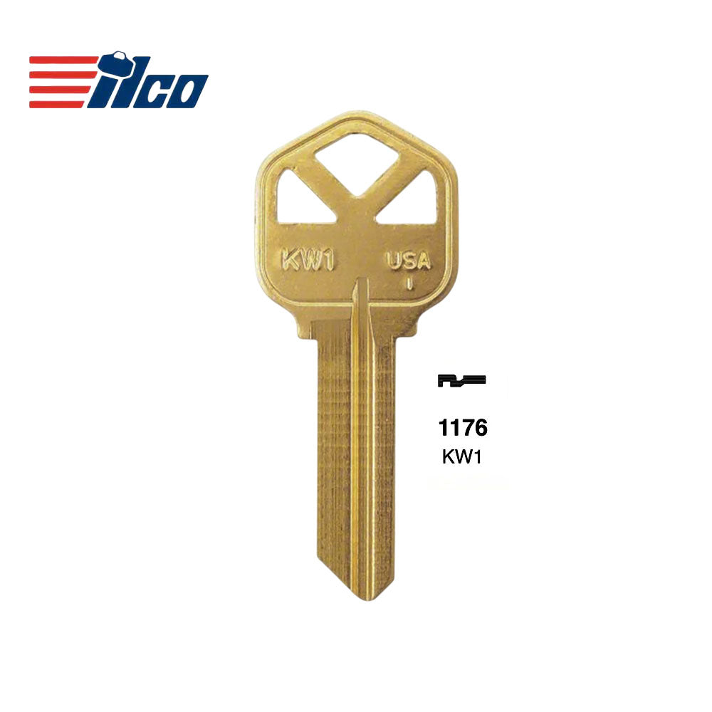 Brass Finish Key Blank - KWI-1KE / KW1 BR