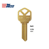 Brass Finish Key Blank - KWI-1KE / KW1 BR
