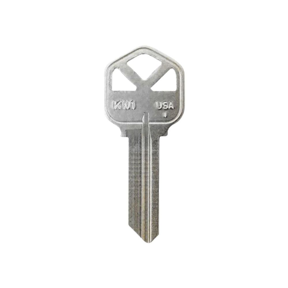 Nickel Plated Finish Key Blank - KWI-1KE / KW1 NP (Packs of 250)