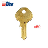 1092DS Master 4-Pin Padlock Key Blank - Brass Finish - MAS-13DE  / M13 BR (Packs of 50)