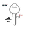 1092DS Master 4-Pin Padlock Key Blank - Brass Finish - M13 BR / MAS-13DE (Packs of 50)