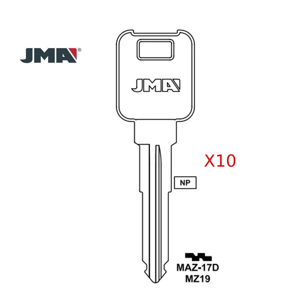 Mazda Mechanical Key Blank - MZ19 / MAZ-17D (Packs of 10