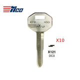 Mitsubishi Dodge Isuzu Hyundai Key Blank - MIT-2I / DC3 (Packs of 10)