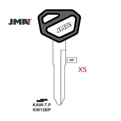 Kawasaki Motorcycle Key Blank - KW15BP / KAW-7.P (Packs of 5)