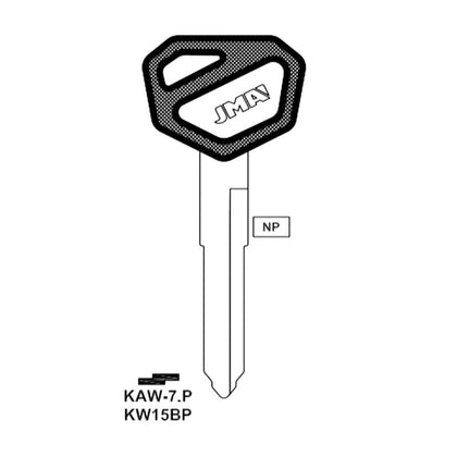 Kawasaki Motorcycle Key Blank - KW15BP / KAW-7.P
