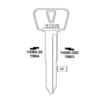 Yamaha Motorcycle Key Blank - YM63 / YAMA-26D