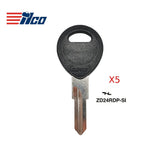 Suzuki BMW Ducati Honda Triumph Yamaha Zadi Motorcycle Key Blank  - ZA-9.P1 / ZD24RDP-SI (Packs of 5)