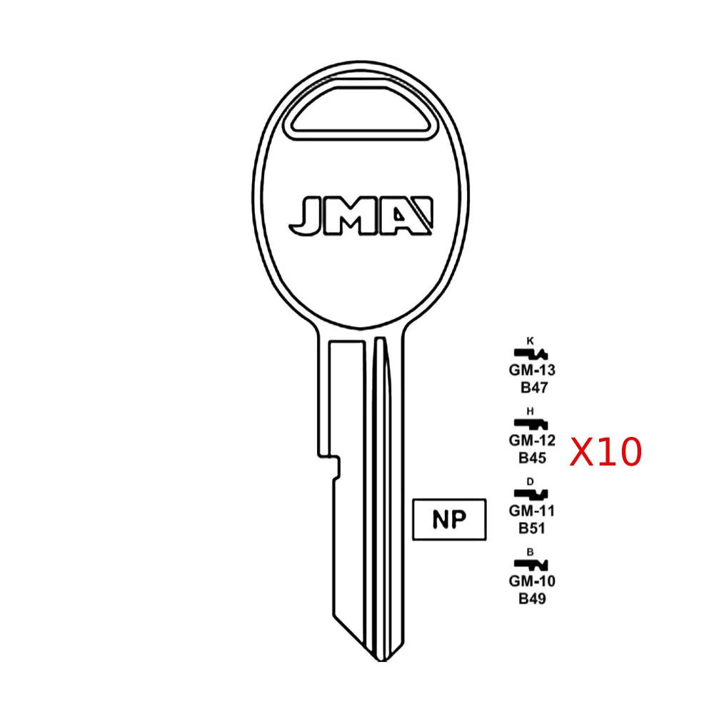Pontiac Key Blank - B47 / GM-13 (Packs of 10)