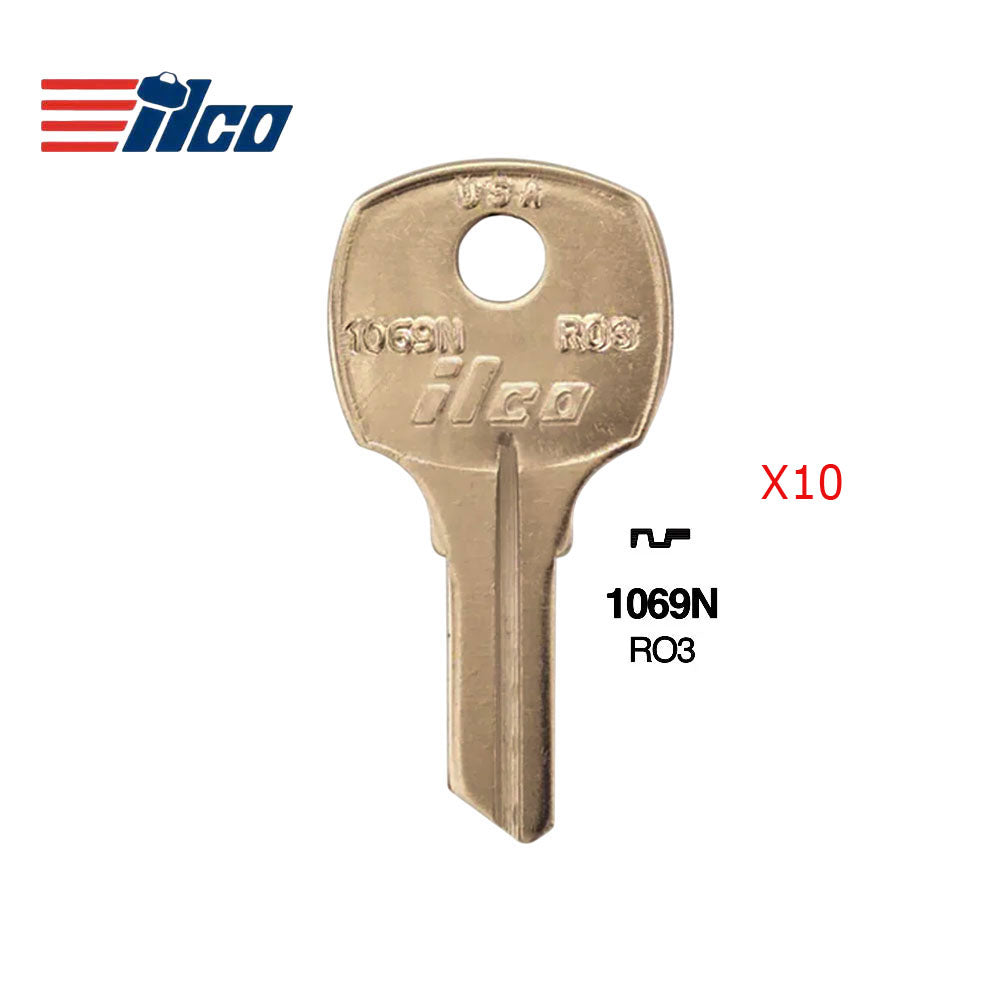 1069N National Cabinet Key Blank - NTC-10D / RO3 (Packs of 10)