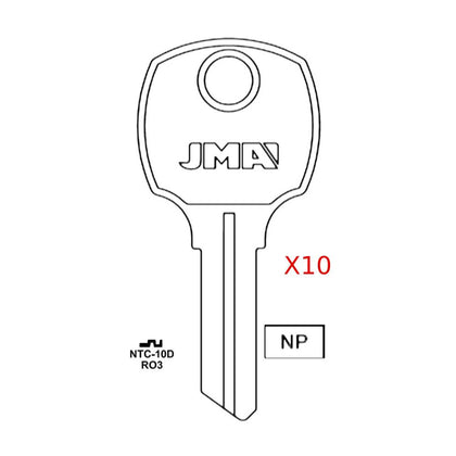 1069N National Cabinet Key Blank - RO3 / NTC-10D (Packs of 10)