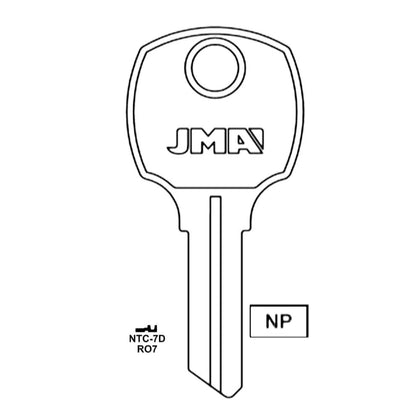 1069G National Cabinet Key Blank - RO7 / NTC-7D