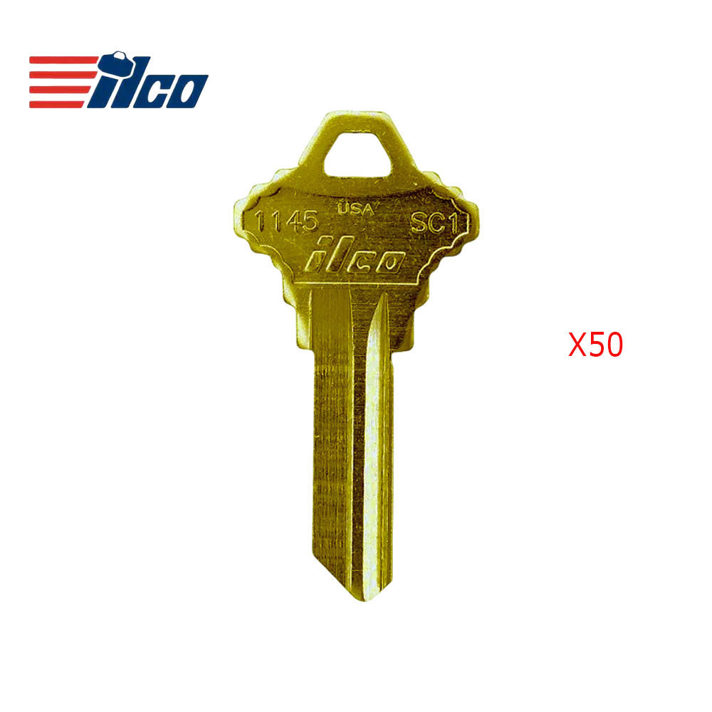 1145 5-Pin Schlage Key Blank - Brass - SLG-3E-BR / SC1 BR (Packs of 50)