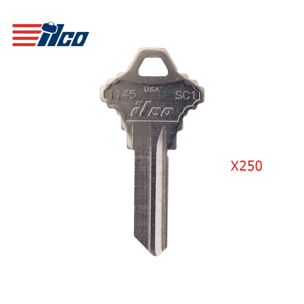 1145 5-Pin Schlage Key Blank - Nickel Plated - SLG-3E-NP / SC1 NP (Packs of 250)