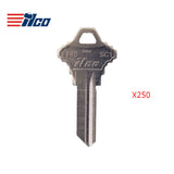 1145 5-Pin Schlage Key Blank - Nickel Plated - SLG-3E-NP / SC1 NP (Packs of 250)