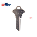 1145 5-Pin Schlage Key Blank - Nickel Plated - SLG-3E-NP / SC1 NP (Packs of 50)