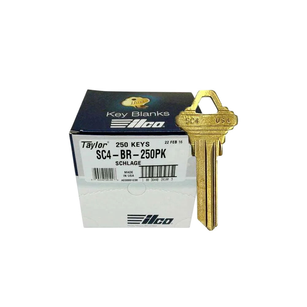 A1145E 6-Pin Schlage Key Blank - Brass - SLG-4E-BR  / SC4 BR (Packs of 250)