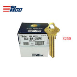A1145E 6-Pin Schlage Key Blank - Brass - SLG-4E-BR  / SC4 BR (Packs of 250)