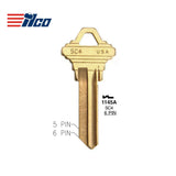 A1145E 6-Pin Schlage Key Blank - Nickel Plated - SLG-4E-NP  / SC4 NP