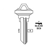 A1145E 6-Pin Schlage Key Blank - Brass - SC9 BR / SLG-5E