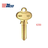 SE1 / 1022 Segal Key Blank - Brass Finish SE1 BR - SEG-1D (250 Pack)