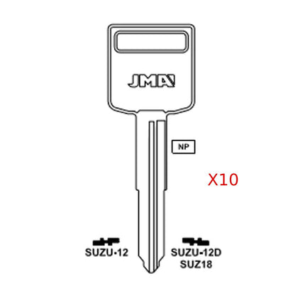 Suzuki Key Blank - SUZ18 / SUZU-12D (Packs of 10)