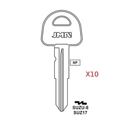Suzuki Key Blank - SUZ17 / SUZU-8 (Packs of 10)
