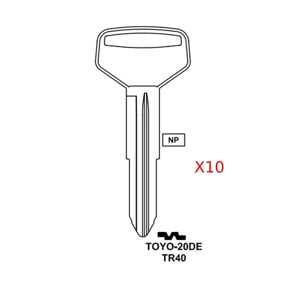 Toyota Key Blank - TR40 / TOYO-20DE (Packs of 10) – Locksmith Keyless