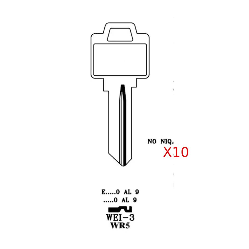 JMA WEI-3E-BR / WR5 / N1054WB 5-Pin Weiser Key Brass Finish (Pack of 1 ...