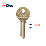 999 5-Pin Yale Key Blank - Brass Finish - YA-41DE  / Y1 BR (Packs of 250)