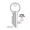 999 5-Pin Yale Key Blank - Brass Finish - Y1 BR / YA-41DE (Packs of 50)