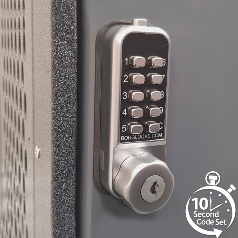 BorgLocks BL1706 Vertical Mini Cabinet Lock with Key Override and Internal Cam Mechanism