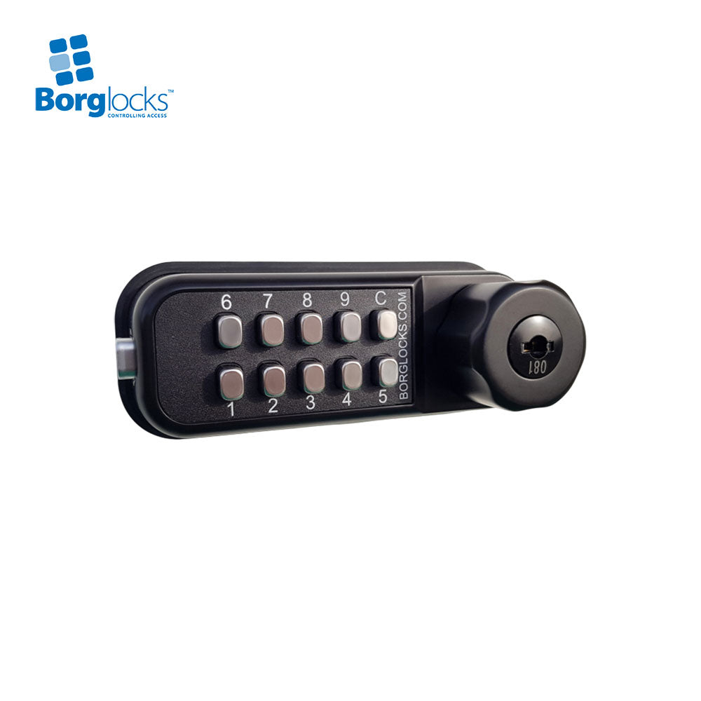 BorgLocks BL1716 Horizontal Mini Cabinet Lock with Key Override and Internal Cam Mechanism