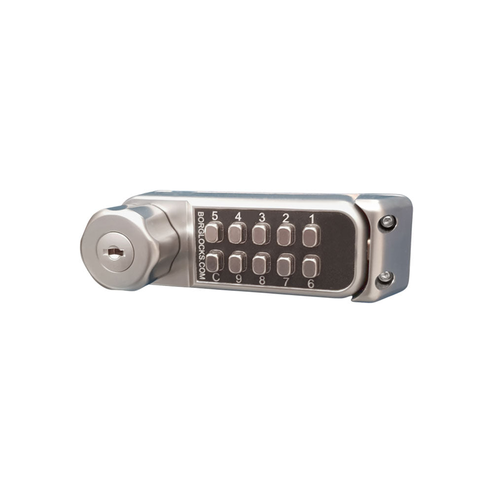 BorgLocks BL1716 Horizontal Mini Cabinet Lock with Key Override and Internal Cam Mechanism