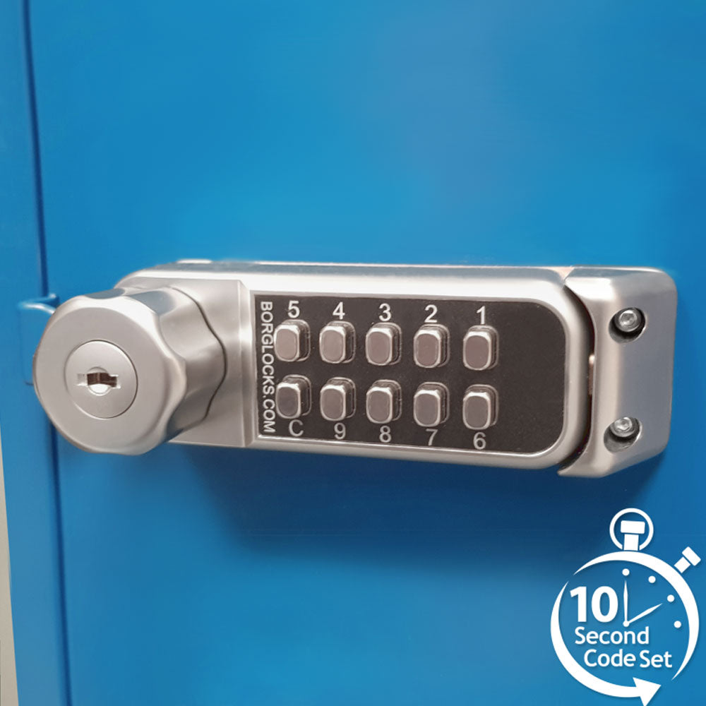BorgLocks BL1716 Horizontal Mini Cabinet Lock with Key Override and Internal Cam Mechanism