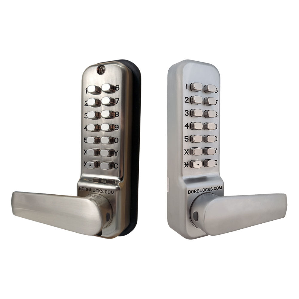 BorgLocks BL2421 ECP Tubular Latch Lock - Back to Back Free Turning Lever Handle Keypads and ECP Coding Chamber