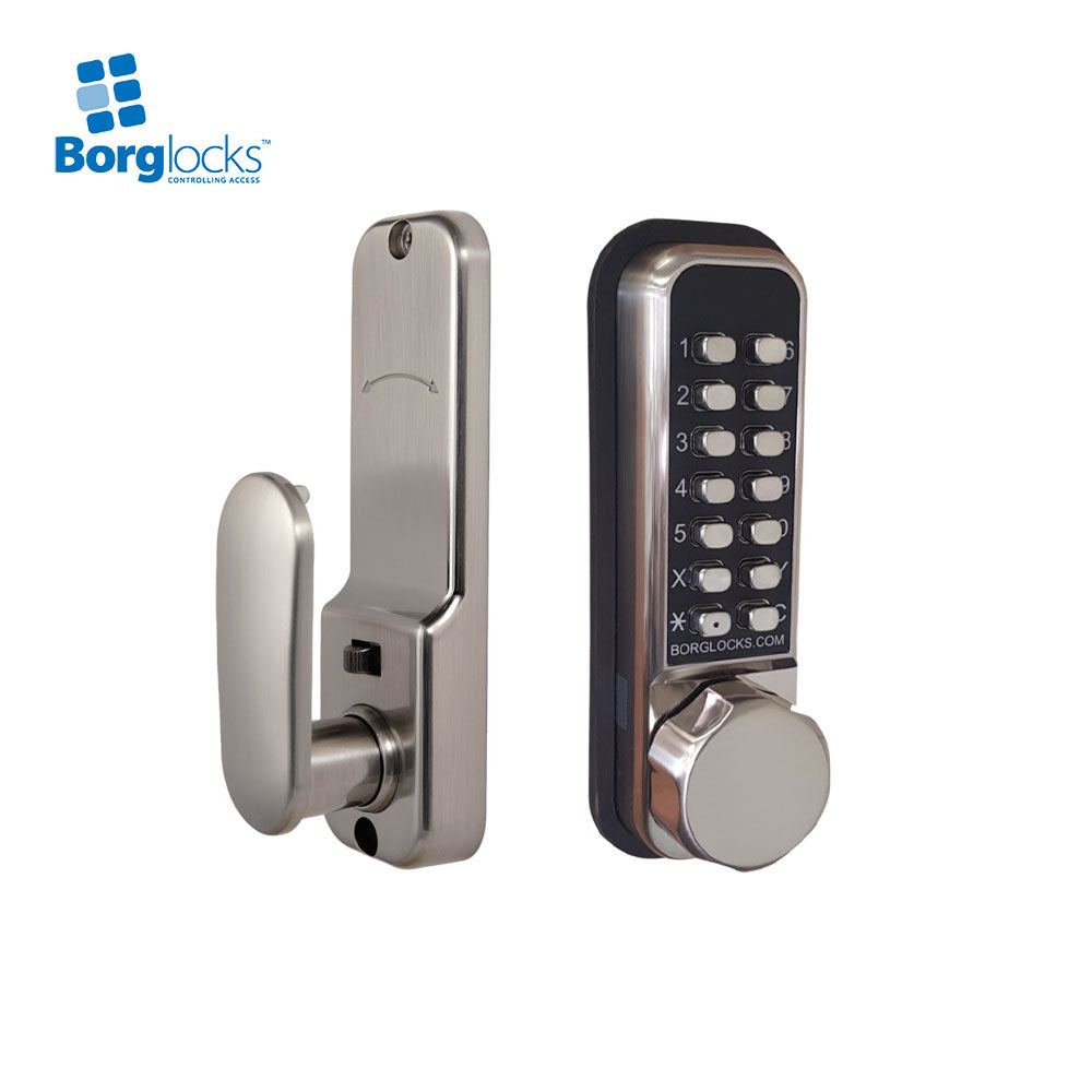 BorgLocks BL2501 ECP Tubular Latch Lock - Knurled Knob Keypad - Inside Paddle Handle with Holdback and ECP Coding Chamber