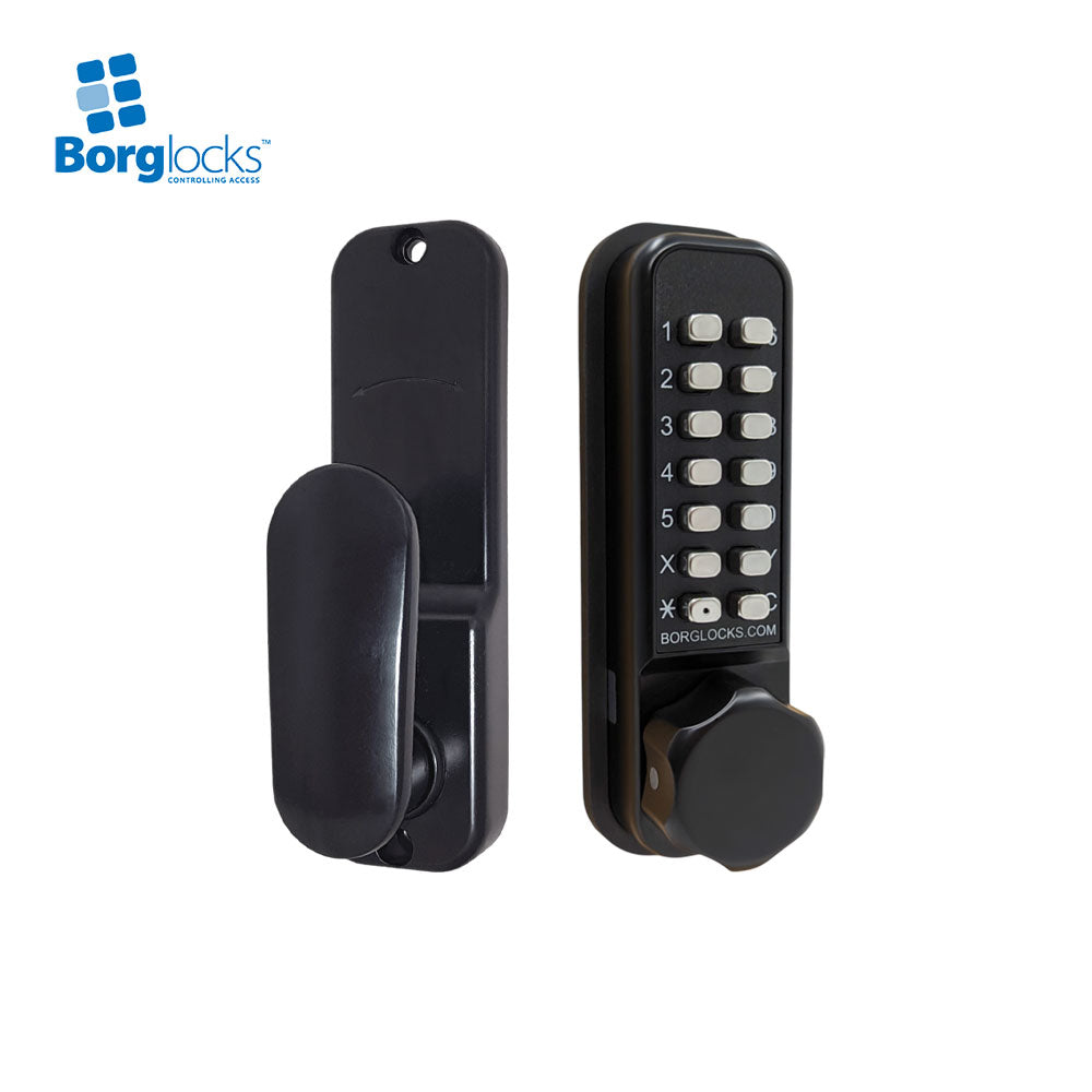 BorgLocks BL2601 ECP Tubular Latch Lock - Knurled Knob Keypad - Inside Paddle Handle with Holdback and ECP Coding Chamber
