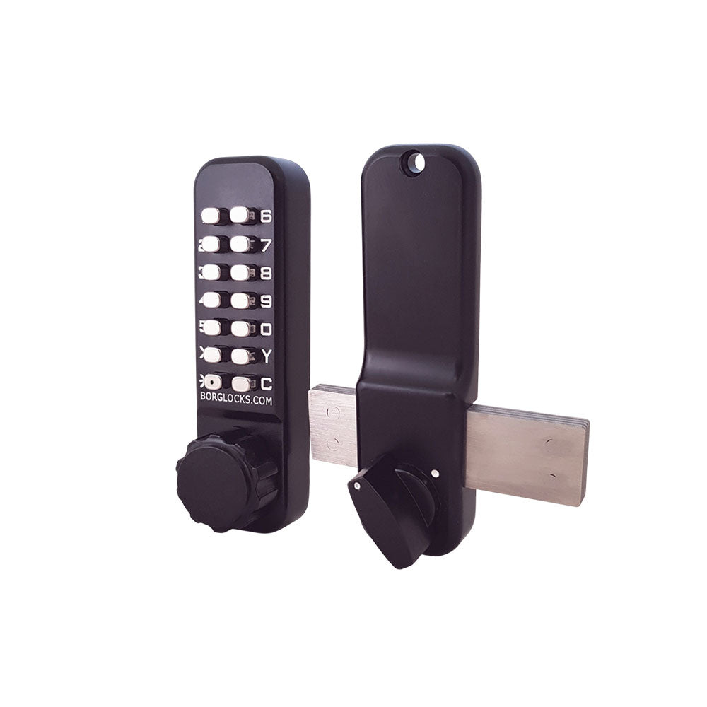BorgLocks BL2605 ECP Surface Mount Rim Deadbolt Keypad Lock with Knurled Knob Keypad and Inside Rim-Fixed Deadbolt