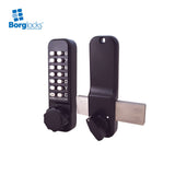BorgLocks BL2605 ECP Surface Mount Rim Deadbolt Keypad Lock with Knurled Knob Keypad and Inside Rim-Fixed Deadbolt